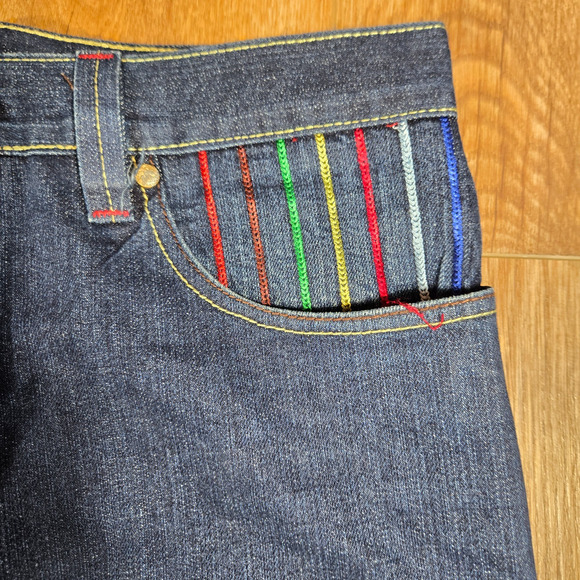 Vintage Y2K Coogi Baggy Jeans 38x34 Blue Embroidered Pockets Skater Street Style - Picture 3 of 12